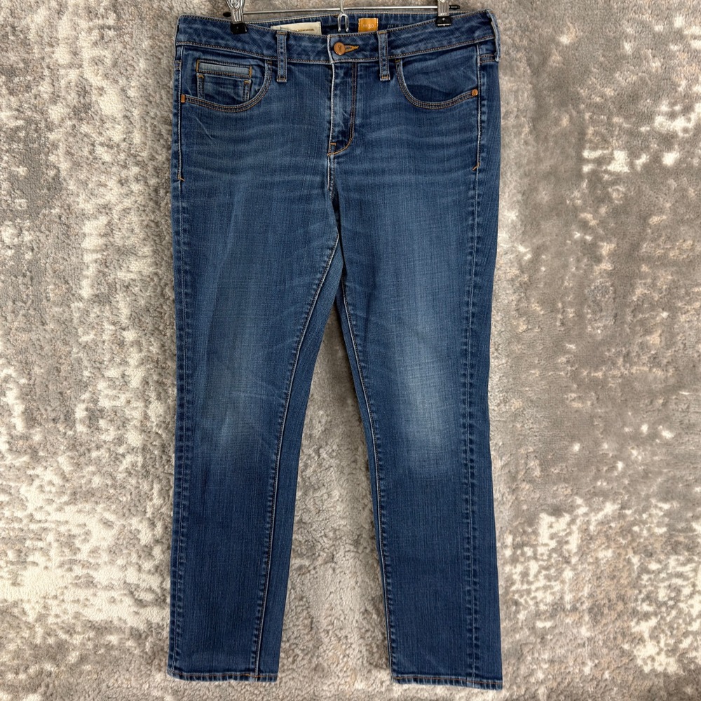 Pilcro Size 30 Mid Rise Slim Boyfriend Denim Jeans Blue Full Length Women